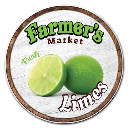 Farmers Market Limes Circle Vinyl Laminated Decal